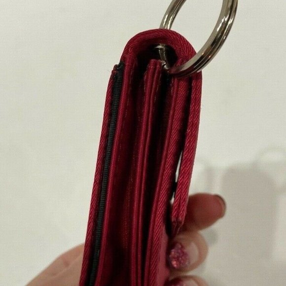 Kate Spade Red Satin Coin Wallet Keychain - Picture 7 of 8